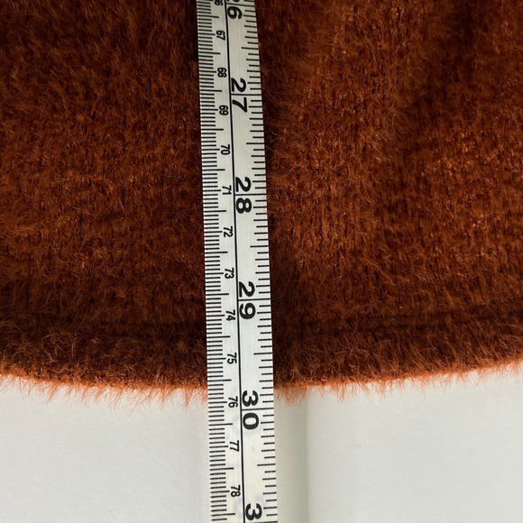 Skies are Blue Size Medium Cardigan Sweater Rust 3 Button Longline‎ Pockets - Picture 7 of 10